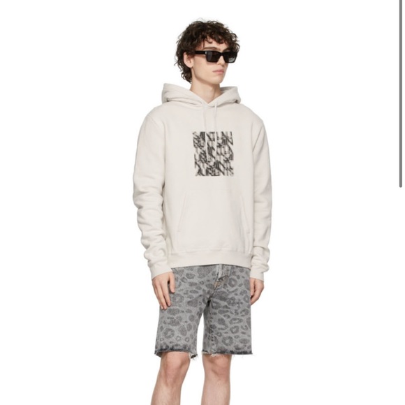 SAINT LAURENT Grey Mirage Logo Hoodie - Picture 14 of 14